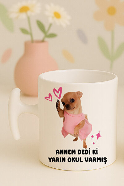 Witchy Co Annem Dedi ki Yarın Okul Varmış, Yazılı Komik Köpek Kupa Bardak, He...