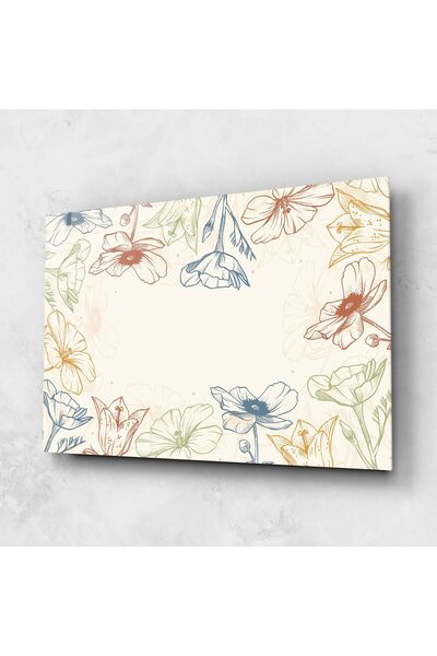 Arthub Tablou Sticla,Dormitor si Living, Flori Desenate, Color Mix Line