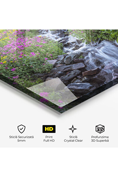 Arthub Glass Painting, Bedroom and Living Room, Waterfalls, Purple Field Waterfall