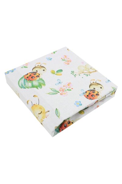 BEES Cearșaf pentru pătuț, bumbac, Albine, 120x60 cm, multicolor