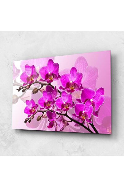 Arthub Tablou Sticla,Dormitor si Living, Crini, Flori Roz