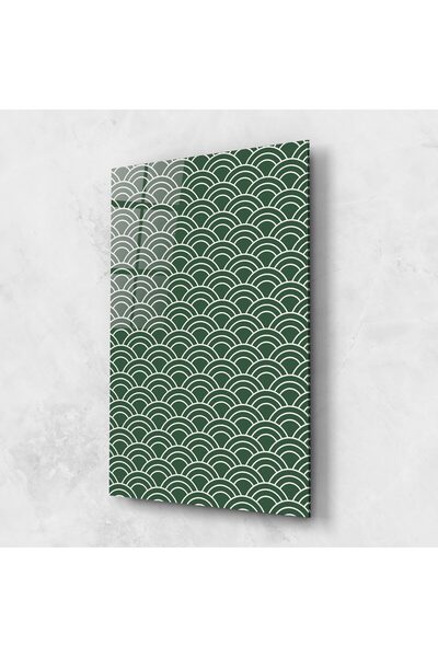 Arthub Tablou Sticla,Dormitor si Living, Geometrice, Green Semi Circle