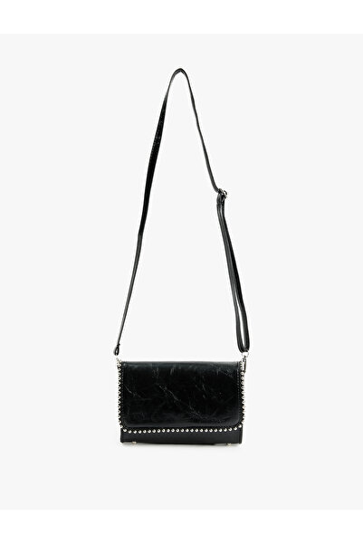Koton Faux Leather Strap Crossbody Bag with Metal Accessories