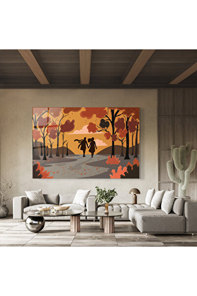 Arthub Glass Painting, Bedroom and Living Room, Autumn, Autumn Couple