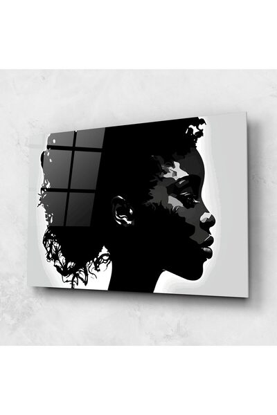 Arthub Tablou Sticla,Dormitor si Living, Femei Africane, Black African Woman