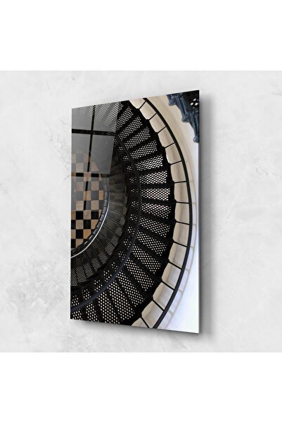 Arthub Tablou Sticla,Dormitor si Living, Iluzii Optice, Beautiful Black Stairs