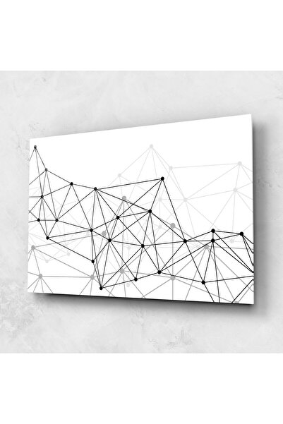 Arthub Tablou Sticla,Dormitor si Living, Geometrice, Black Connecting