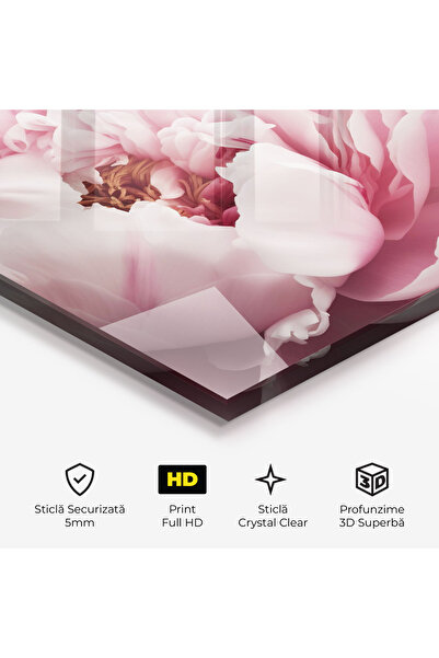 Arthub Glass Painting, Bedroom and Living Room, Peonies, Pastel Peony Petals