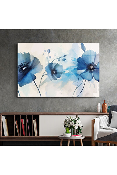 Arthub Glass Painting, Bedroom and Living Room, Poppies, Blue Poppies