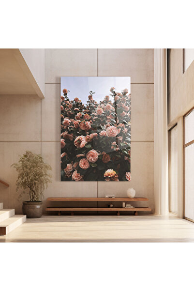 Arthub Glass Painting, Bedroom and Living Room, Flowers in Nature, Rose Wild Wall
