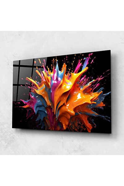 Arthub Tablou Sticla,Dormitor si Living, Culori Vibrante, Yellow Splash