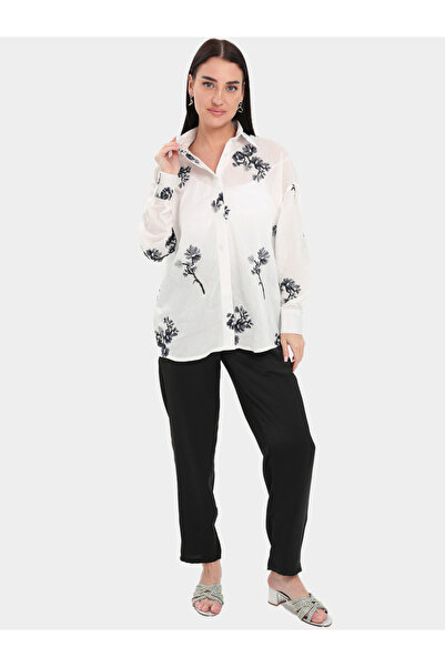 Elena by DStyle Embroidered Floral Shirt and Trousers Modest Set