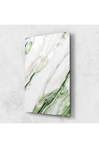 Arthub Tablou Sticla,Dormitor si Living, Marble, Light Green Liquid
