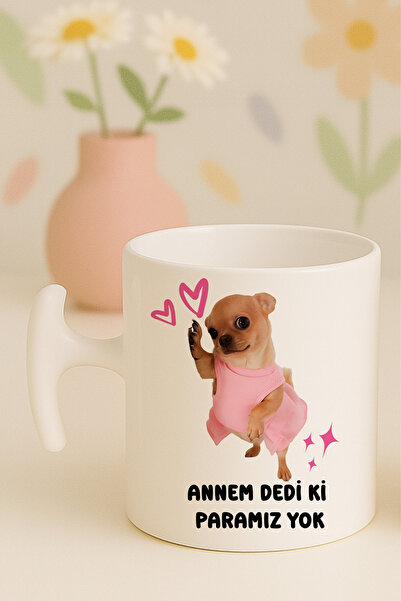 Witchy Co Annem Dedi ki Paramız Yok, Yazılı Komik Köpek Kupa Bardak, Hediyelik