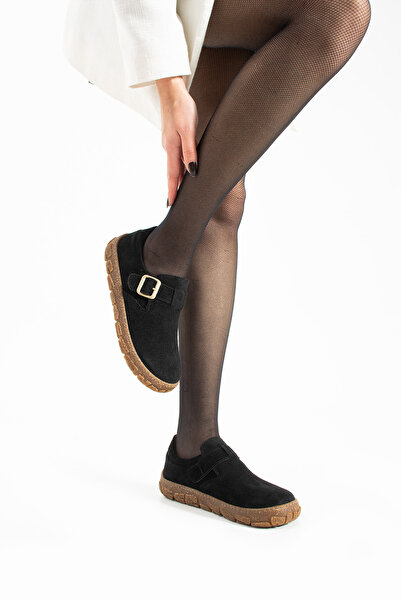 stato Kadın Comfort Süet Deri Siyah Ayakkabı Şık ve Kullanışlı Tasarım