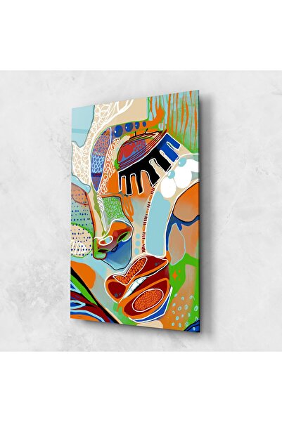 Arthub Tablou Sticla,Dormitor si Living, Colaje, Abstract Face Art