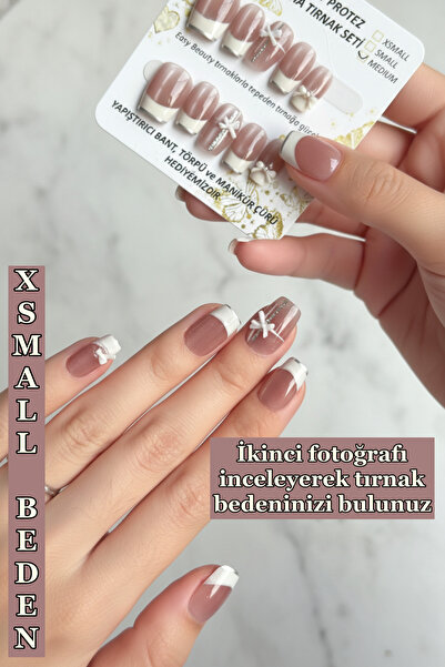 Easy Beauty Kedi Gözü XSMALL Beden Kısa Küt 10 Adet Takma Tırnak Seti T232