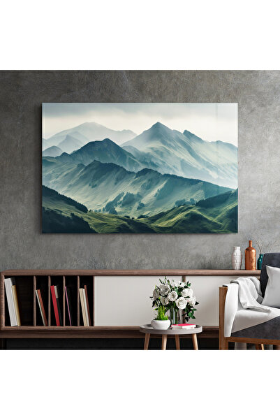 Arthub Glass Painting, Bedroom and Living Room, Mountains, Amazing Foggy Mountain