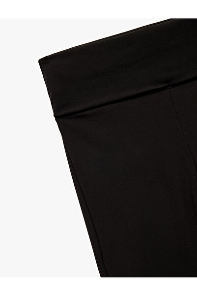 Koton Layered Slim Fit High Waist Long Flared Sports Leggings