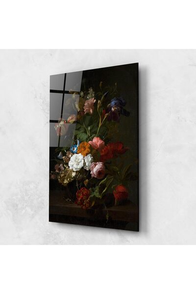 Arthub Glass Painting, Bedroom and Living Room, Flower Bouquet, Dark Flowers Bouquet
