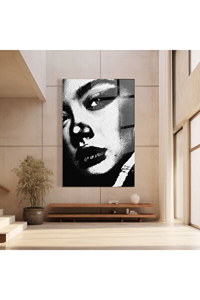 Arthub Glass Painting, Bedroom and Living Room, Black and White, White Light Face