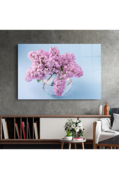 Arthub Tablou Sticla,Dormitor si Living, Flori In Vaza, Lilac Flower