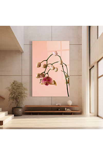 Arthub Glass Painting, Bedroom and Living Room, Orchids, Orchids On Pink