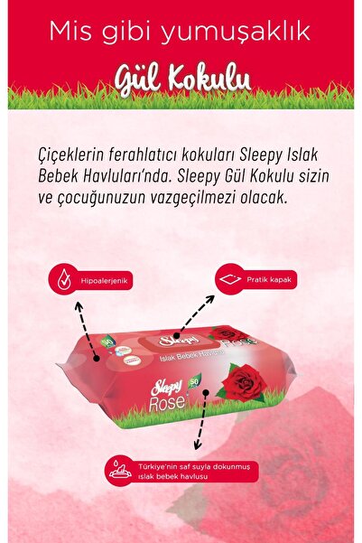 Sleepy Buy 11 Get 9 Rose Scented Baby Wet Towels 90's and Rosie