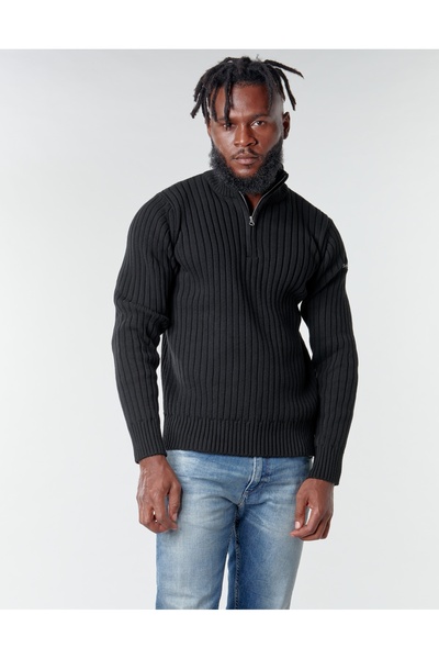 Schott NYC Pulover negru bărbătesc Plecorage 2 Schott