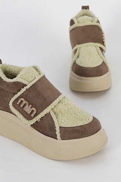 Mamito Ayakkabı Mdl 614 Stone Buckle Detailed Fur Half Boots