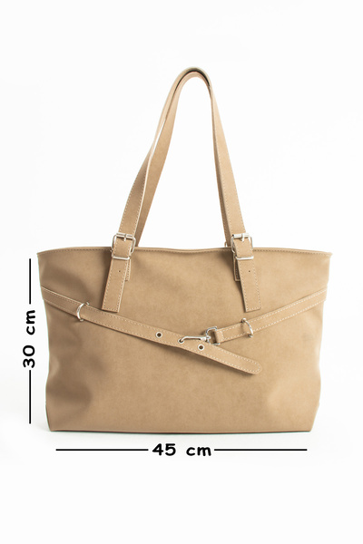 Valu Accessorize Bianco Women's Suede Belt Detailed Shoulder Bag