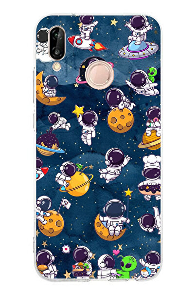 TechTree حافظة سيليكون متوافقة مع هاتف Huawei P20 Lite Little Astronauts in S...