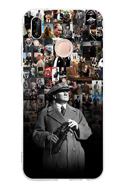 TechTree حافظة سيليكون متوافقة مع هاتف هواوي P20 لايت بورتريه أتاتورك كولاج م...