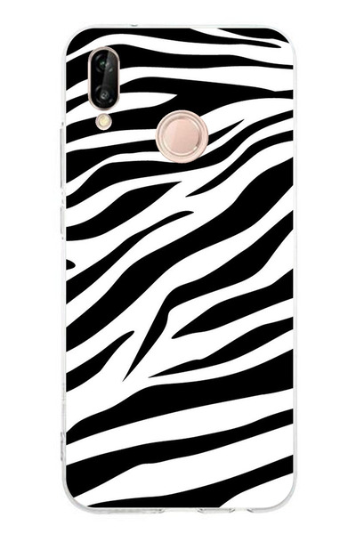 TechTree Huawei P20 Lite Compatible Zebra Design Printed Silicone Case