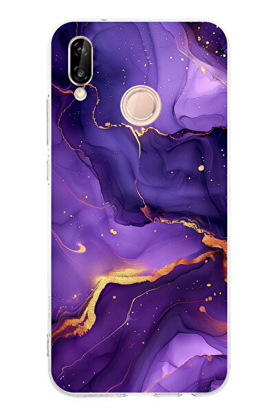 TechTree حافظة سيليكون متوافقة مع هاتف هواوي P20 لايت من حجر الجمشت الأرجواني...