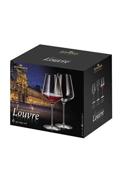 Bohemia Royal Crystal Set de 6 pahare cu picior din cristal de Bohemia Louvre 640 ml