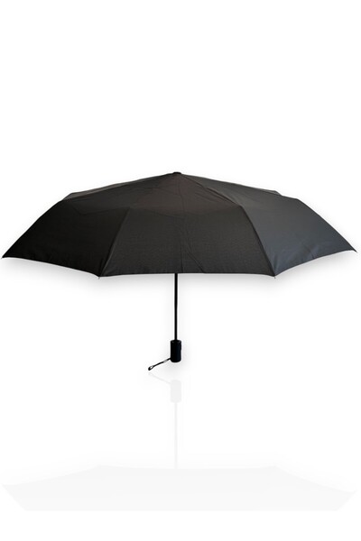 Elif Engin Düz Siyah Tam Otomatik 8 Telli Kısa Şemsiye