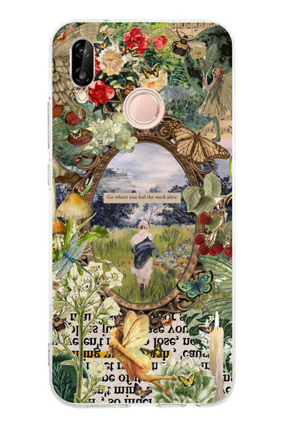 TechTree حافظة سيليكون متوافقة مع هاتف هواوي P20 لايت باللون الأخضر الطبيعي م...