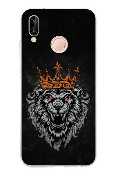 TechTree حافظة سيليكون متوافقة مع هاتف Huawei P20 Lite من Wolf Spirit مطبوع