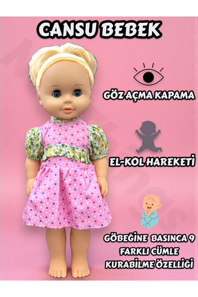 YILDIRIM OYUNCAK Gözleri Açılıp Kapanabilen 9 Ayrı Cümle Konuşabilen 40 cm Et...