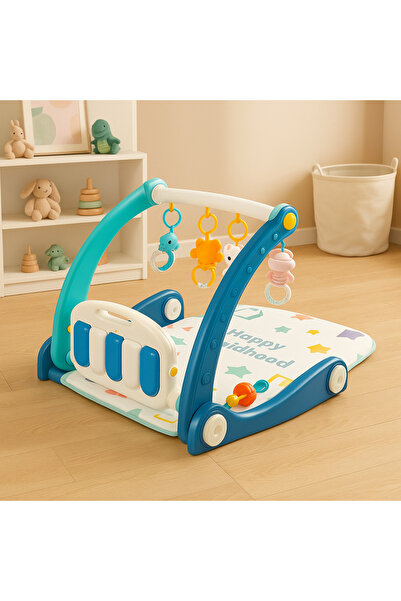 Bebelul 2 in 1 walker with musical mat Blue