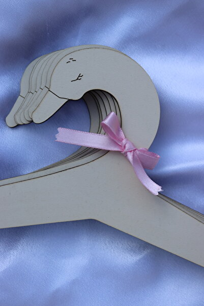 Assa Wood Wooden Children's Hanger 7 Pieces Hangers - Swan Baby Wardrobe Hanger - Cream Color