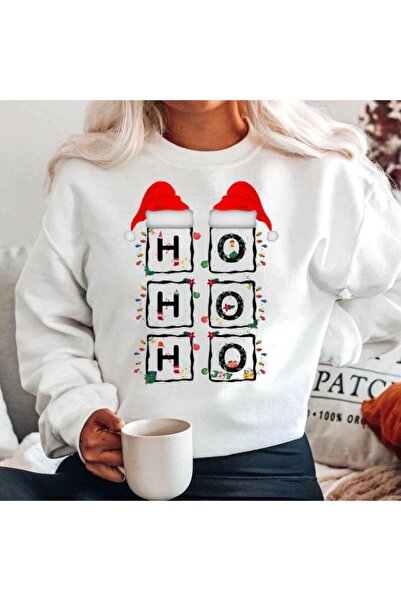 OEM White 100% Cotton Sweatshirt HOHOHO