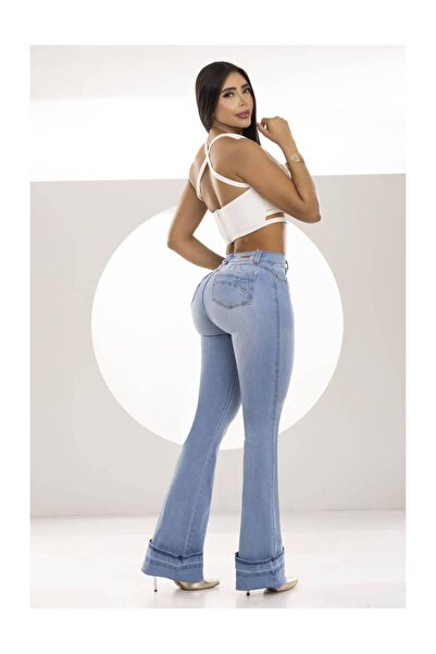 PİTBULL Colombian flared jeans, REAL EFFECT push up - blue