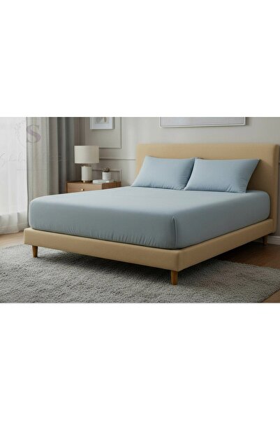 shules collection Blue Double Sheet+Pillow Set 100% Cotton