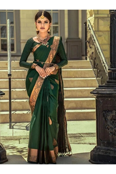 MYSMAR ساري حرير أخضر - MAF2732 | أخضر