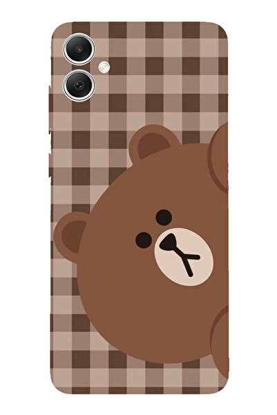 TechTree حافظة سيليكون مطبوع متوافقة مع هاتف سامسونج جالاكسي A05 بتصميم دب بني