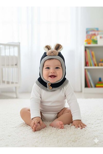 MİNİKO KİDS Ki̇tti̇ 25480-03 Buttoned Necklace Knitwear Beanie