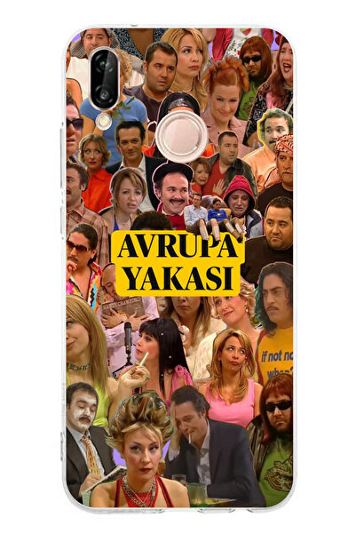 TechTree حافظة سيليكون متوافقة مع هاتف هواوي P20 لايت من منطقة أوروبا مطبوع