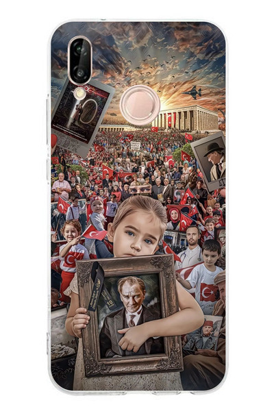 TechTree حافظة سيليكون متوافقة مع هاتف هواوي P20 لايت من أتاتورك أنيماتيكابير...